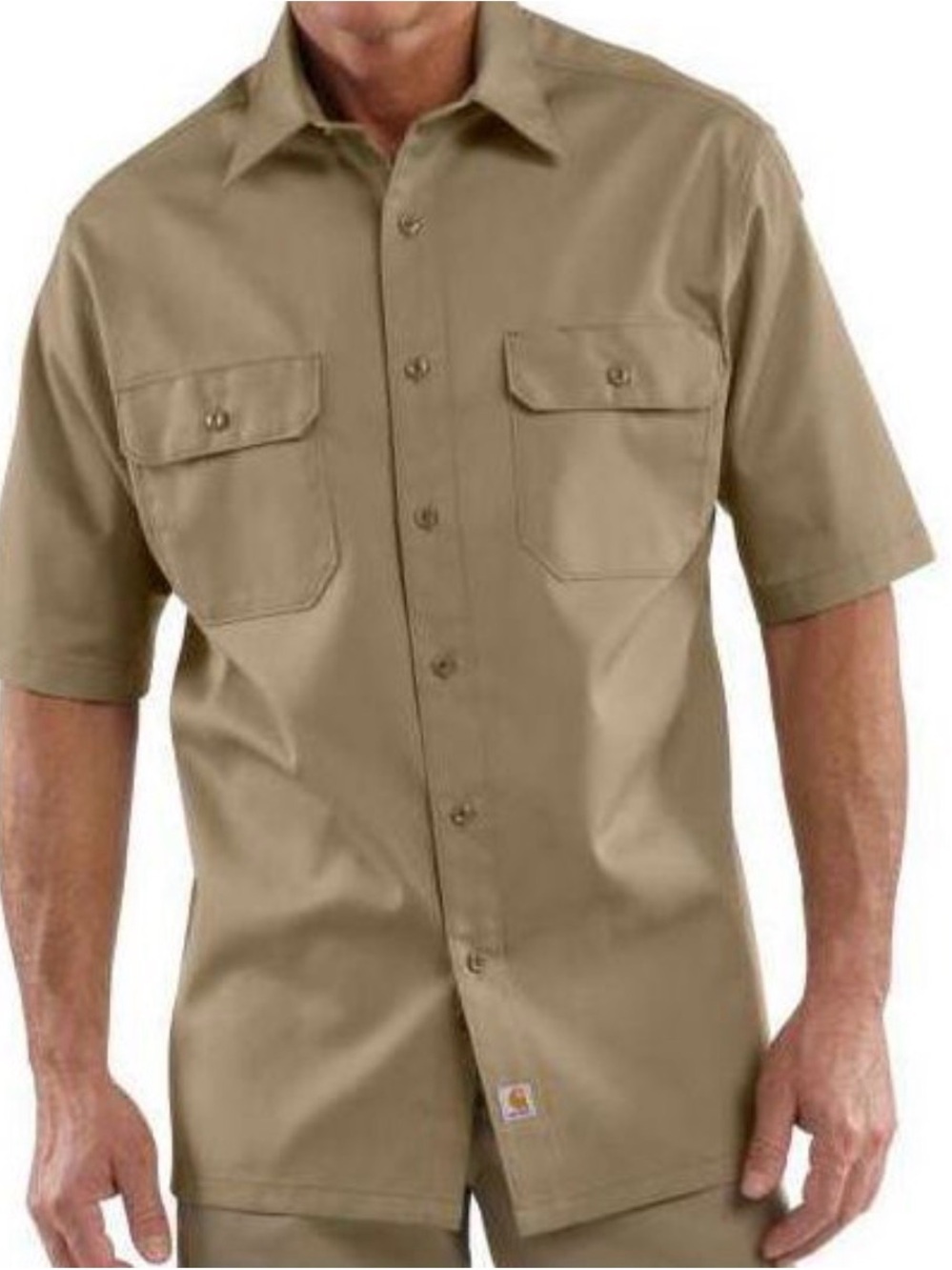 Carhartt Regular Twill Short Sleeve Work Shirt Khaki